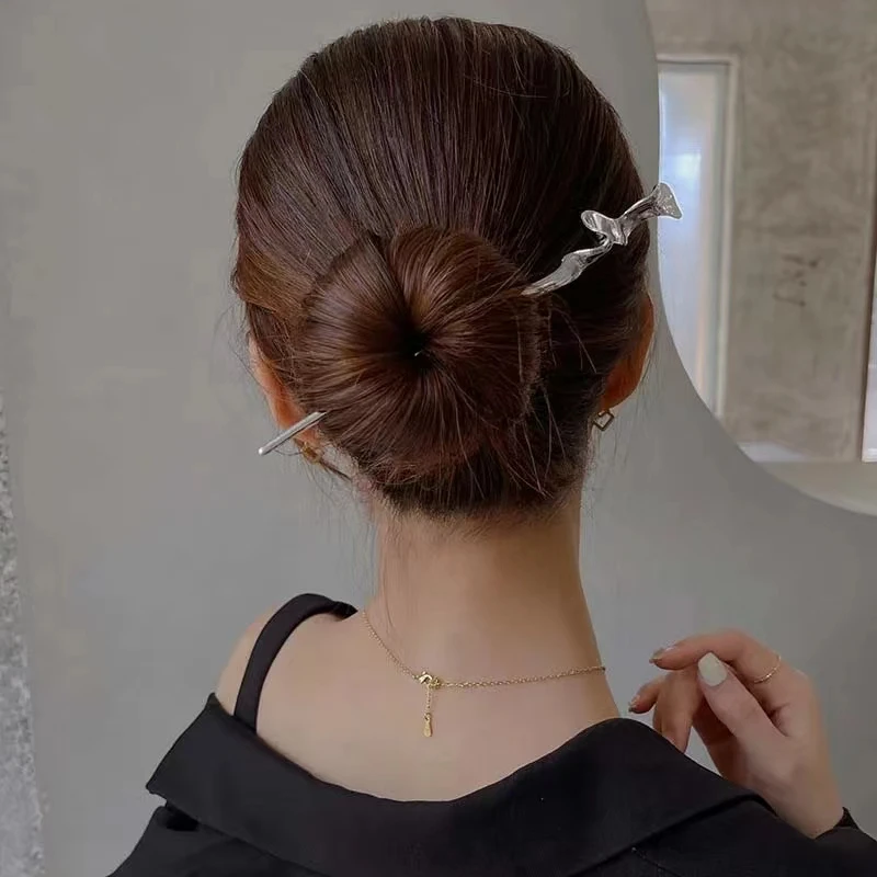 1pc パンクパーソナライズされた金属ヘアアクセサリー中国のミニマリストヘアスティック髪型デザインツールアクセサリー女性のヘアクリップヘアピン
