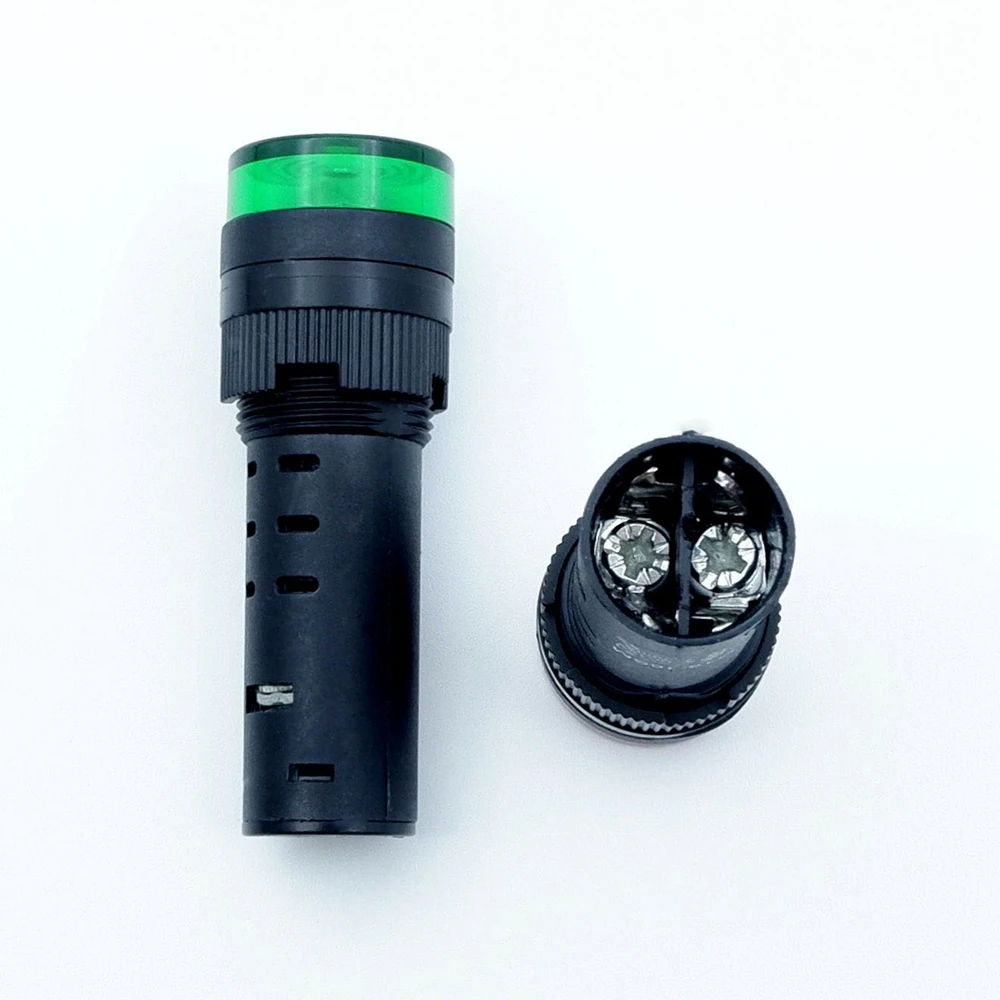 16Mm Còi Báo Nhấp Nháy Đèn Tín Hiệu Đèn LED Đỏ Còi Cảnh Báo Còi Bíp An Toàn Báo Động Âm Thanh Chỉ Số 12V 24V 220V Màu Vàng Xanh Lá