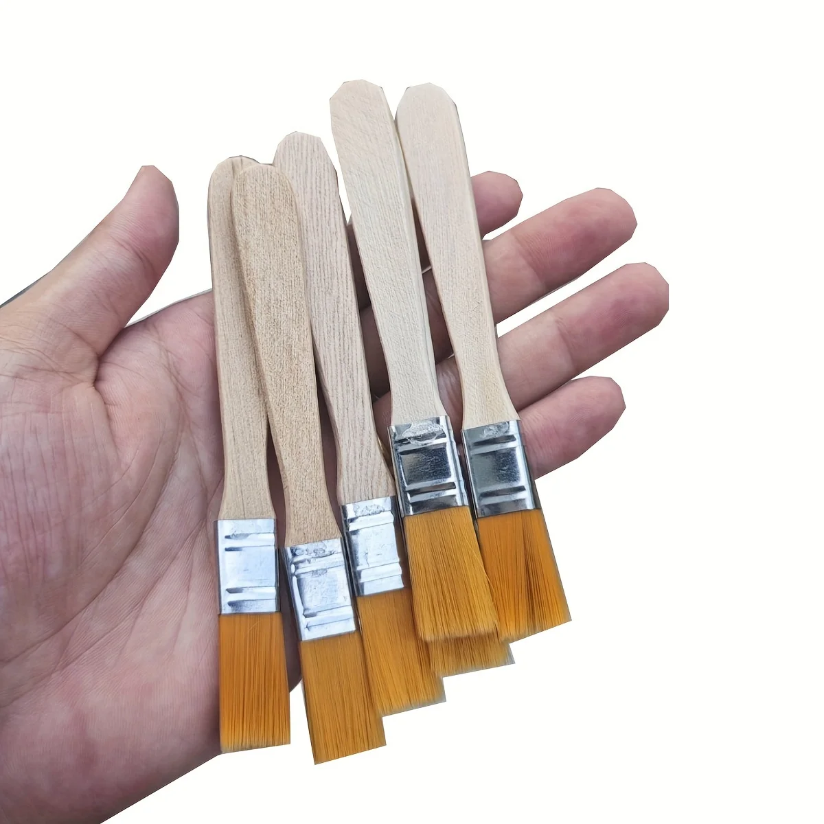 24/48pcs-nylon brushes, short wooden handle art paint brushes, watercolor brushes, wall brushes, art brushes, cleaning tools