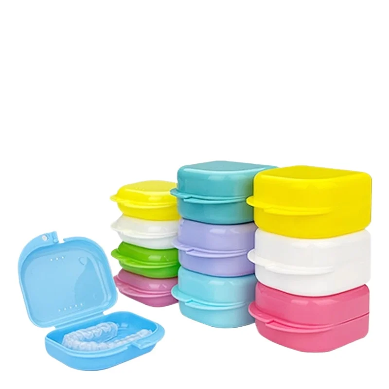 Breathable Antiskid Portable Retainer Storage Box for Invisible Braces Orthotics Travel Case Denture Box Denture Storage Tool