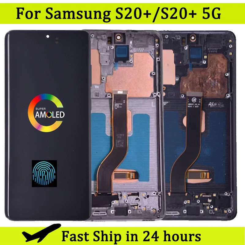 6.7" AMOLED LCD For Samsung S20 Plus LCD Display Touch Screen With Frame For Samsung S20+ 5G G985F/DS G986B LCD Display