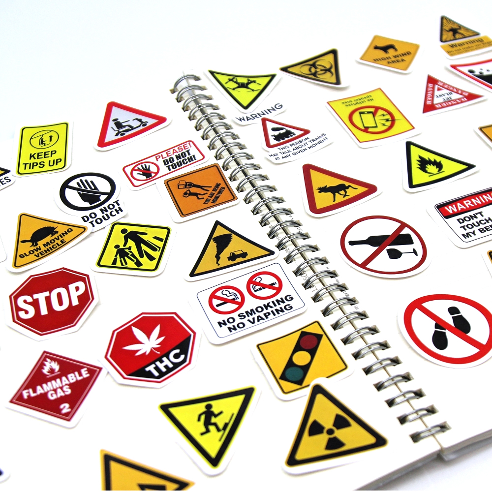 10/50/100PCS Warnung Muster Zeichen Aufkleber Pack DIY Skateboard Motorrad Koffer Schreibwaren Aufkleber Dekor Telefon Laptop spielzeug