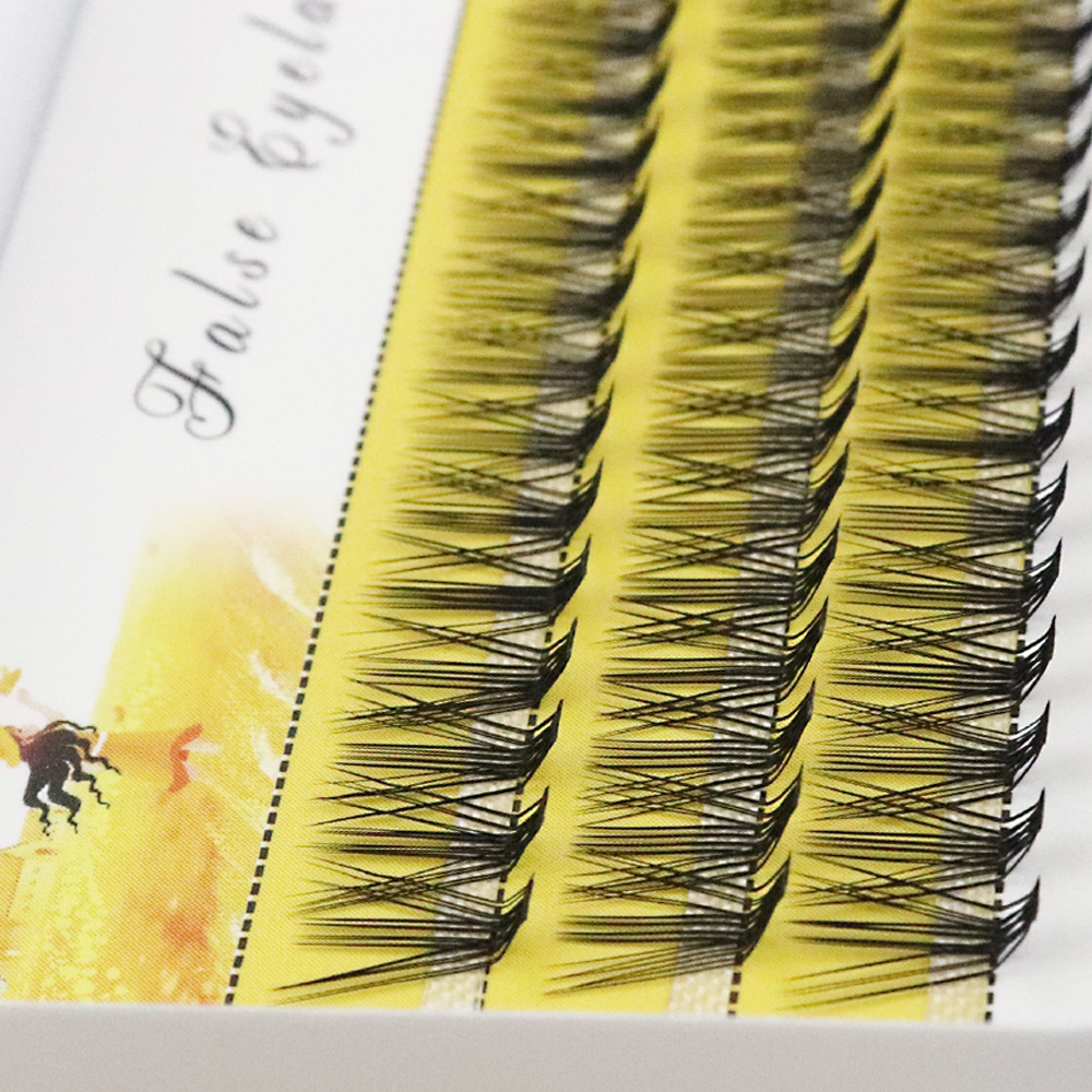 New 20D L-type Cluster Eyelash Extension 3D Natural Russian Individual Eyelashes bunches 1box/60 Bundle Makeup Tool Lashes Cilia