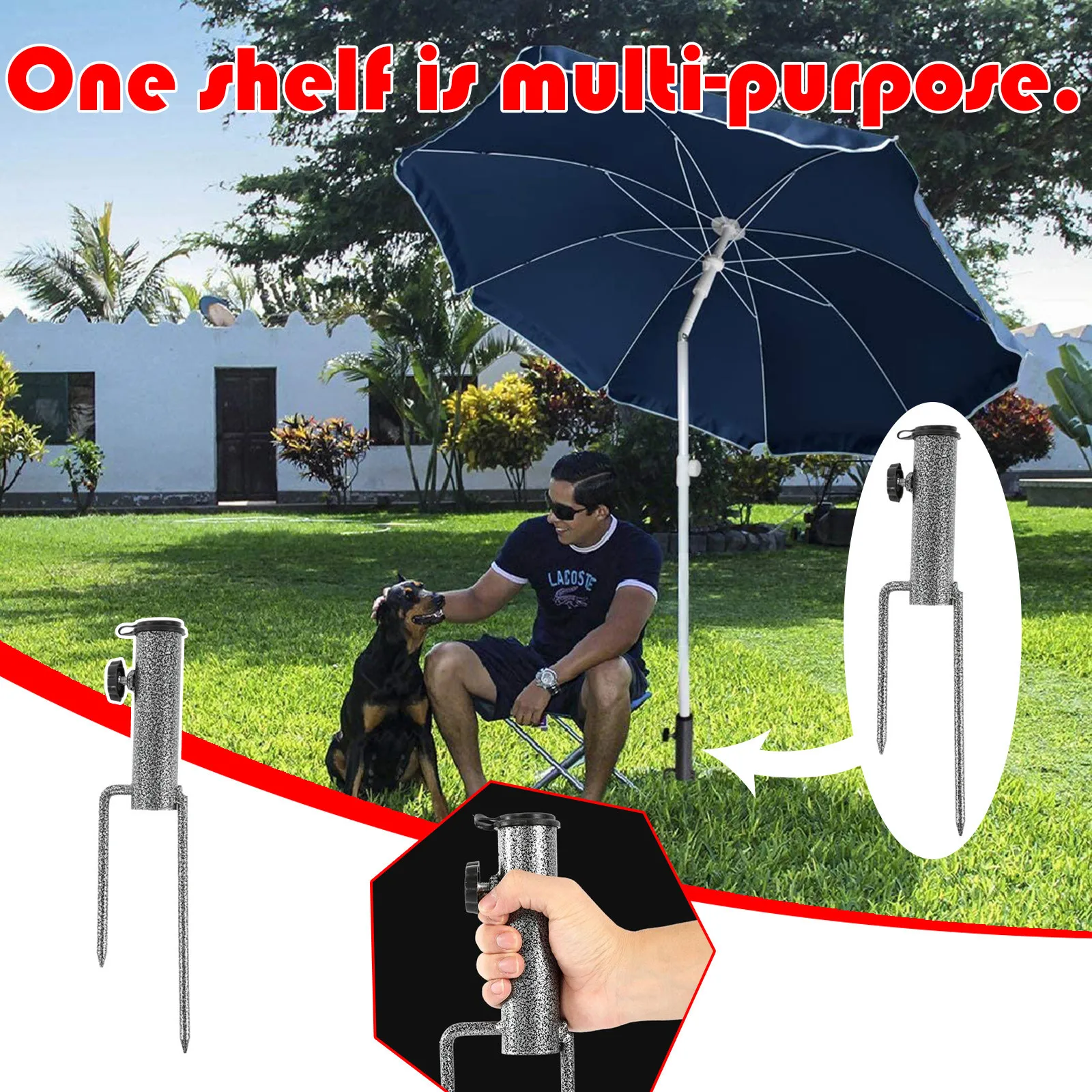 Parasol Stand Spike ขาตั้งร่ม Plug Spike Stand Beach Sand Ground Plug Umbrella Stakes Sun Shade Support ฐานร่ม