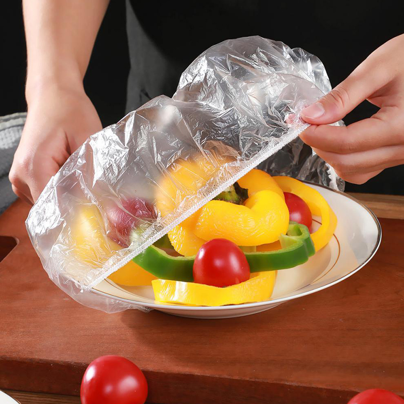 100 Uds. Fundas reutilizables para almacenamiento de alimentos, bolsas para cuenco, placa elástica, tapa de silicona, cocina, fruta, plástico, sello de mantenimiento fresco