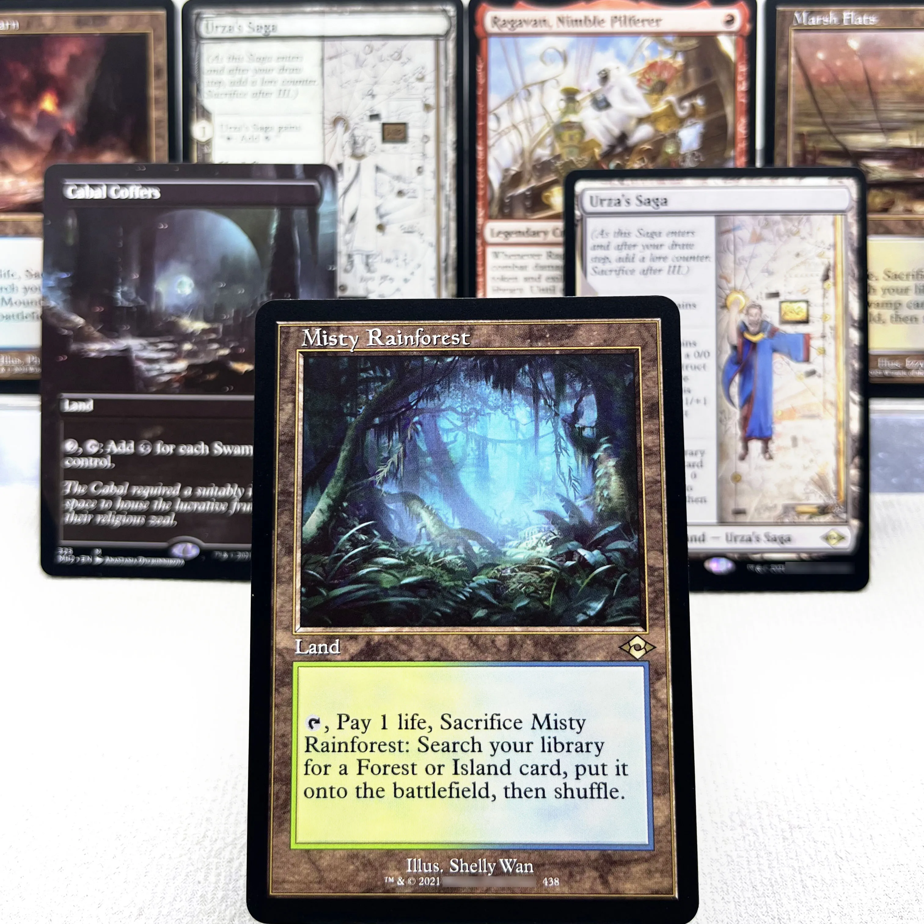 Карты MH2 HOLO7-I03 Tcg Magical Urza's Saga Ragavan, Nimble Pilferer Arid Mesa фехз, остые сальницы Misty Gather