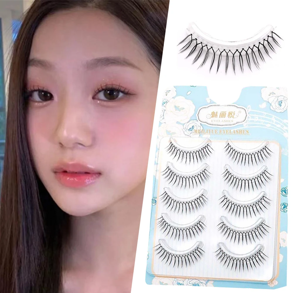 Pestañas postizas individuales en forma de U coreanas extensión de pestañas Noglue Idol pestañas cómicas naturales grupos de pestañas maquillaje Cosplay