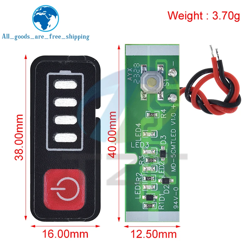 TZT Lithium Battery Display 5S 18V 21V Electric Drill Screwdriver Battery Capacity Indicator Display 18650 Batteries For Makita