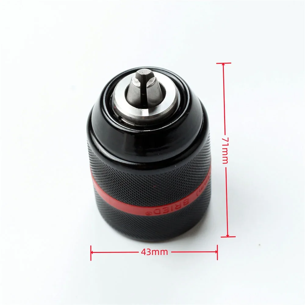 2-13mm Keyless Threaded Metal Drill Chuck, Hex Shank/SDS/Square Quick Grip Adapter, Chuck for Drill Bits Screwdriver Tap&Sockets