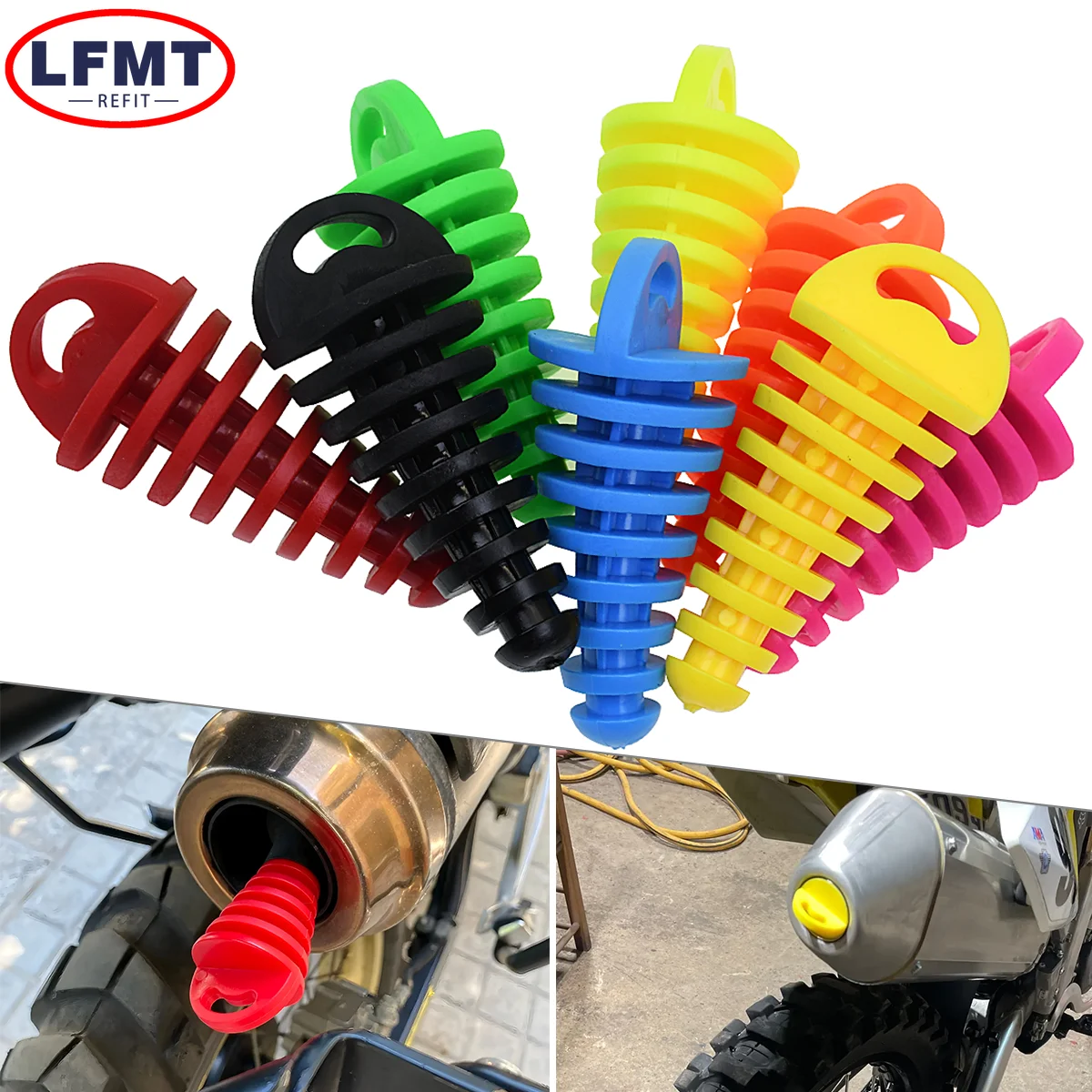 Für KTM Honda Kawasaki Suzuki Yamaha Motorrad Universal Waschen Stecker Auspuffrohr Endrohr PVC Auspuff Waschen Stecker Rohr Schutz