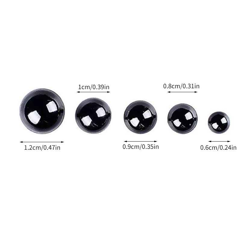 Jouets accessoires yeux en plastique yeux d'art yeux de haricot noir tous yeux à vis noirs poupée en peluche bricolage 100 yeux