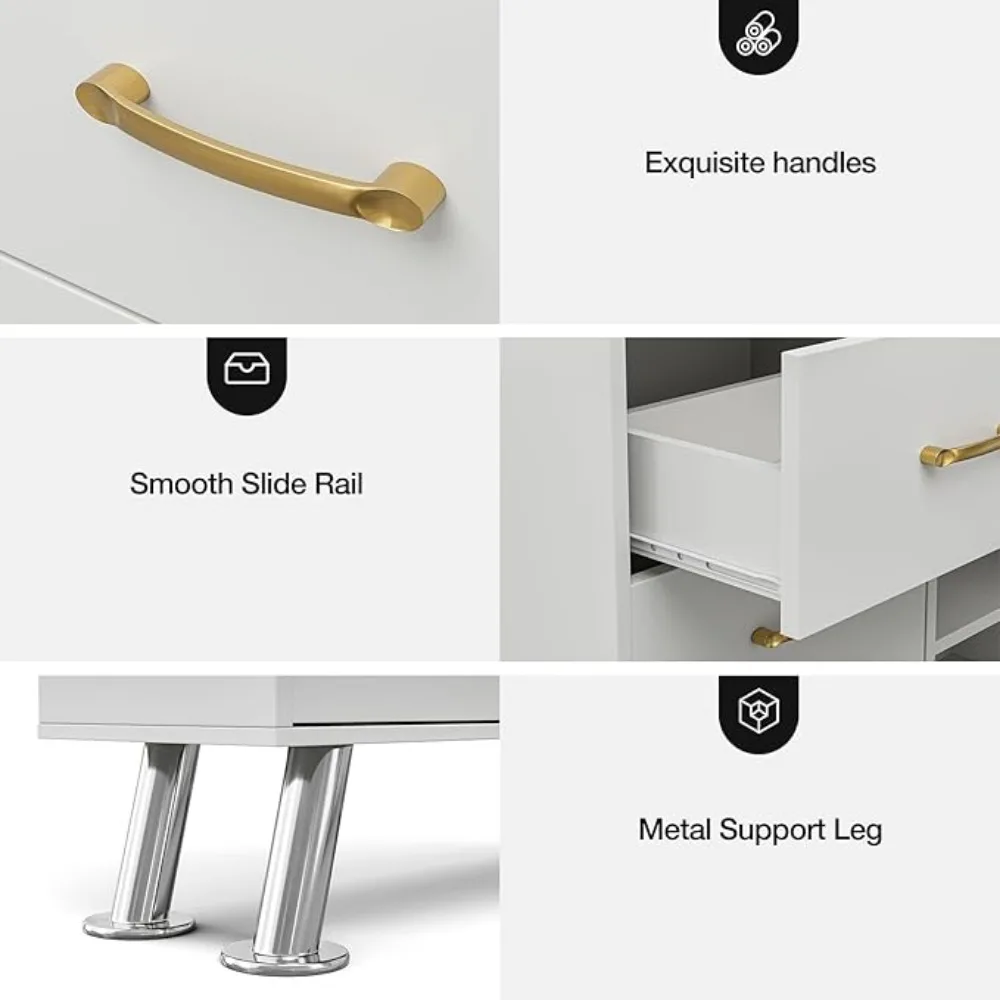 Nail table with shelf, L-shaped nail table stand with electric ventilation vent, foldable nail armrest