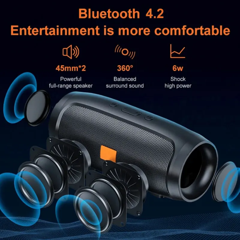 Bluetooth-Lautsprecher, Dual-Lautsprecher, Stereo, für den Außenbereich, Tfusb-Wiedergabe, FM-Sprachübertragung, tragbarer Subwoofer 50, kabelloser Lautsprecher