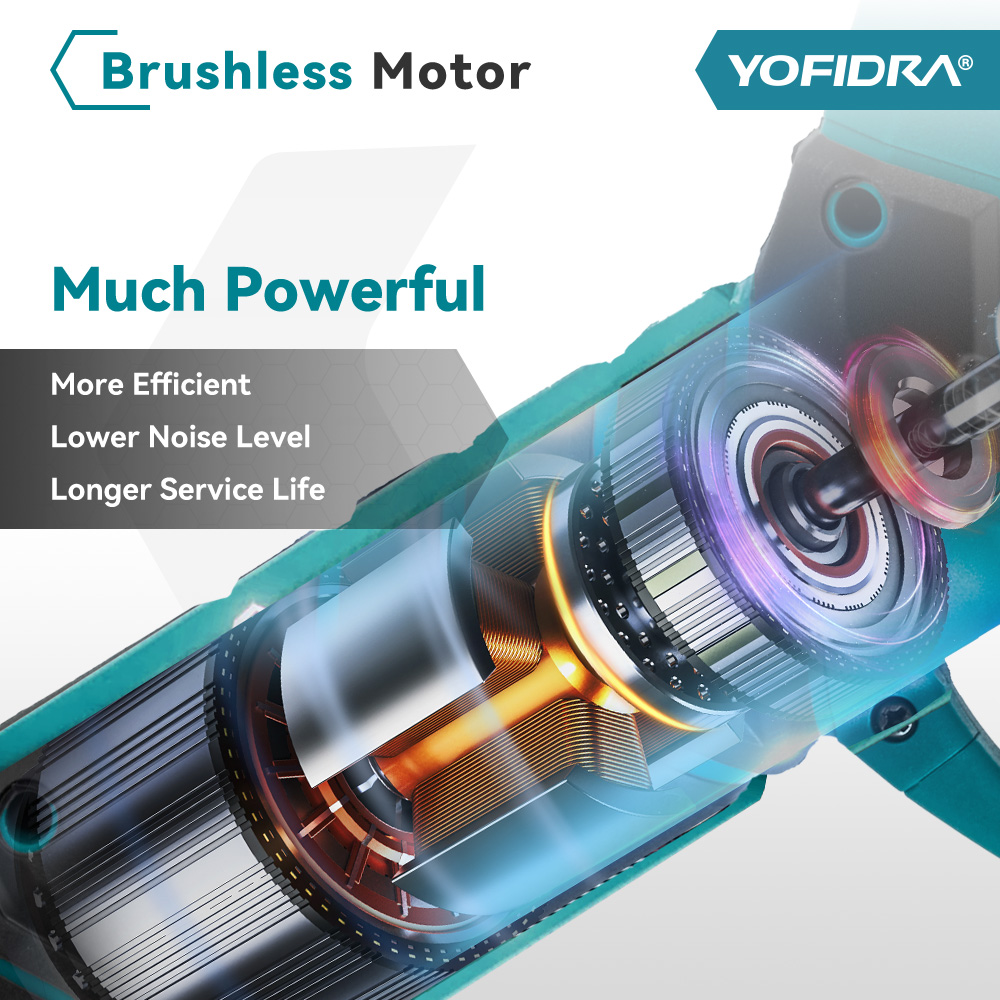YOFIDRA 30MM Brushless Shearing Scissors 2 Gears Cordless Garden Fruit Tree Branch Pruning Power Tools For BL1850B 18V Battery