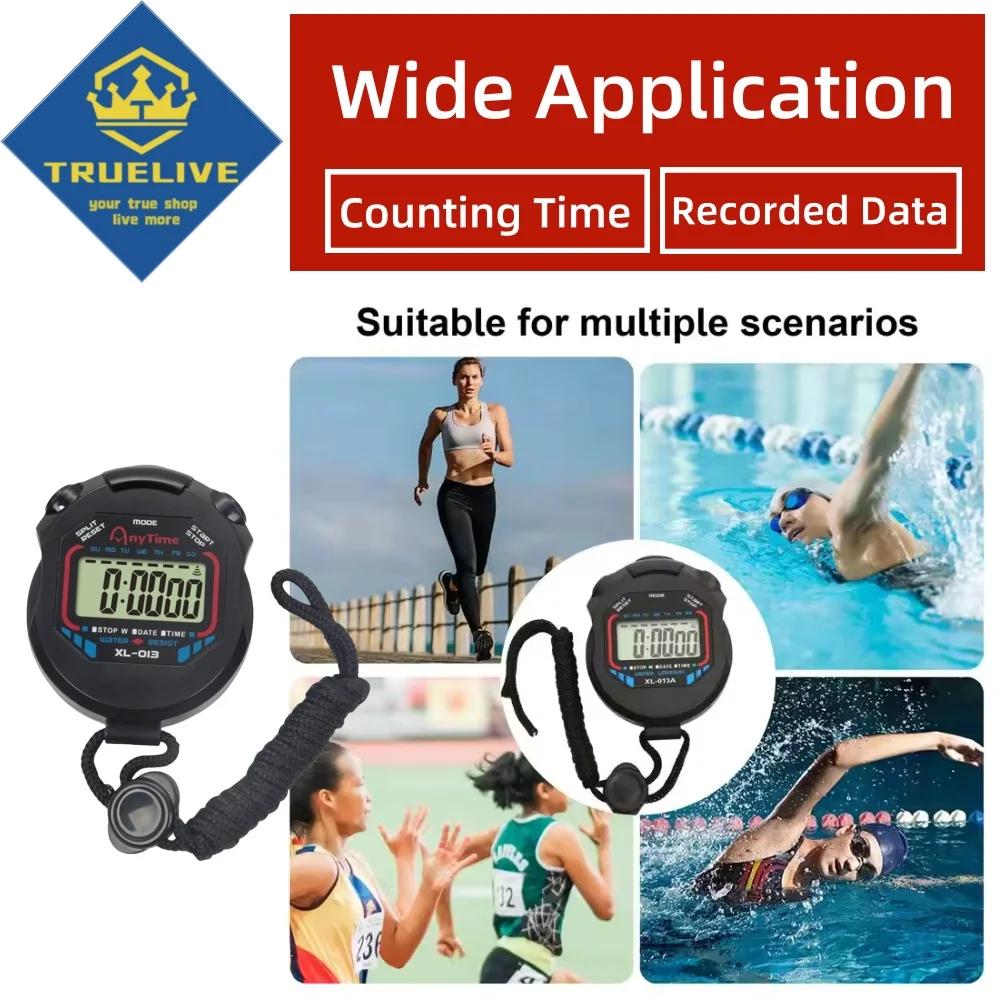 5/3/1PCS Stopwatch Counter Handheld Sport Stopwatch Waterproof Digitale Display LCD Chronometer Count Timer Fitness Timer