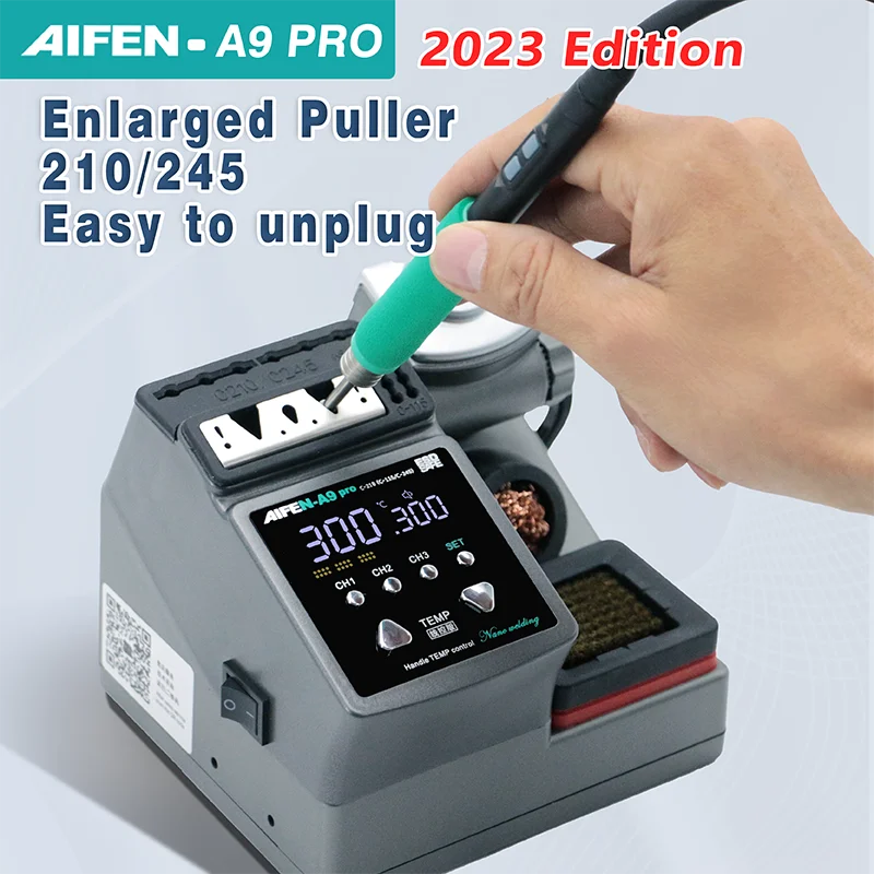 AIFEN A9PRO Lötstation, kompatibel mit SUGON Lötkolbenspitze 210/245/115, Griffsteuerung, Temperatur, Schweißen, Nacharbeitsstation