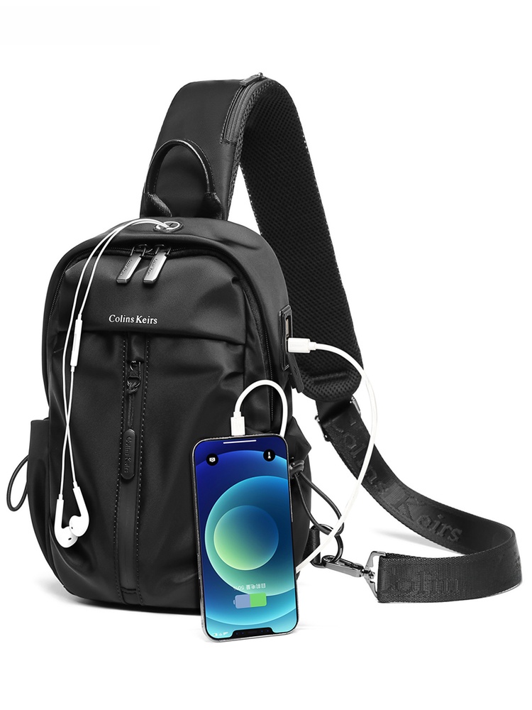 Colins Keirs メンズクロスボディバッグカジュアルビジネスキャンバスショルダーバッグファッションブランドレジャーレジャーチェストバッグ男性のための