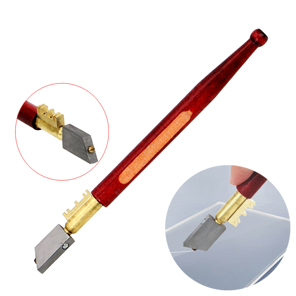 Cortador de vidrio de un solo diamante de 17mm, cuchillo afilado portátil, herramienta de corte de diamante de vidrio