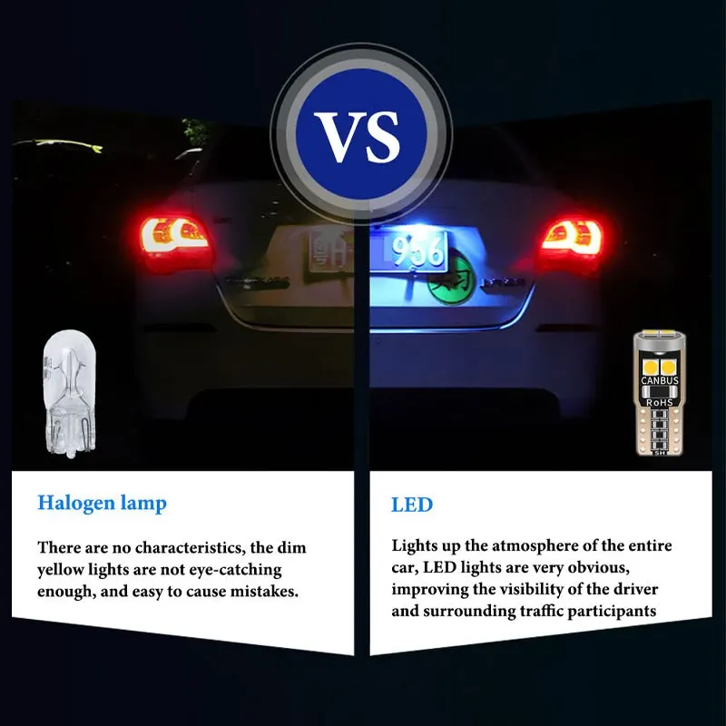 Feux de stationnement de voiture LED super lumineux, ampoules latérales de virage automatiques, Canbus, pas de courageux, T10, W5W, 3030, 6smd, WY5W, 10 pièces