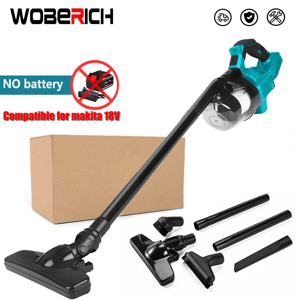 Cordless Portable Electric Vacuum Cleaner Rechargeable For Household Industrial Construction Clean Tools For Makita 18V Battery