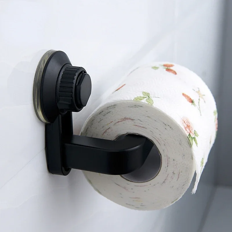 Soporte de papel higiénico con ventosa, montaje en pared sin perforación, dispensador de rollos de toalla de papel ABS de alta calidad, accesorios de baño y cocina
