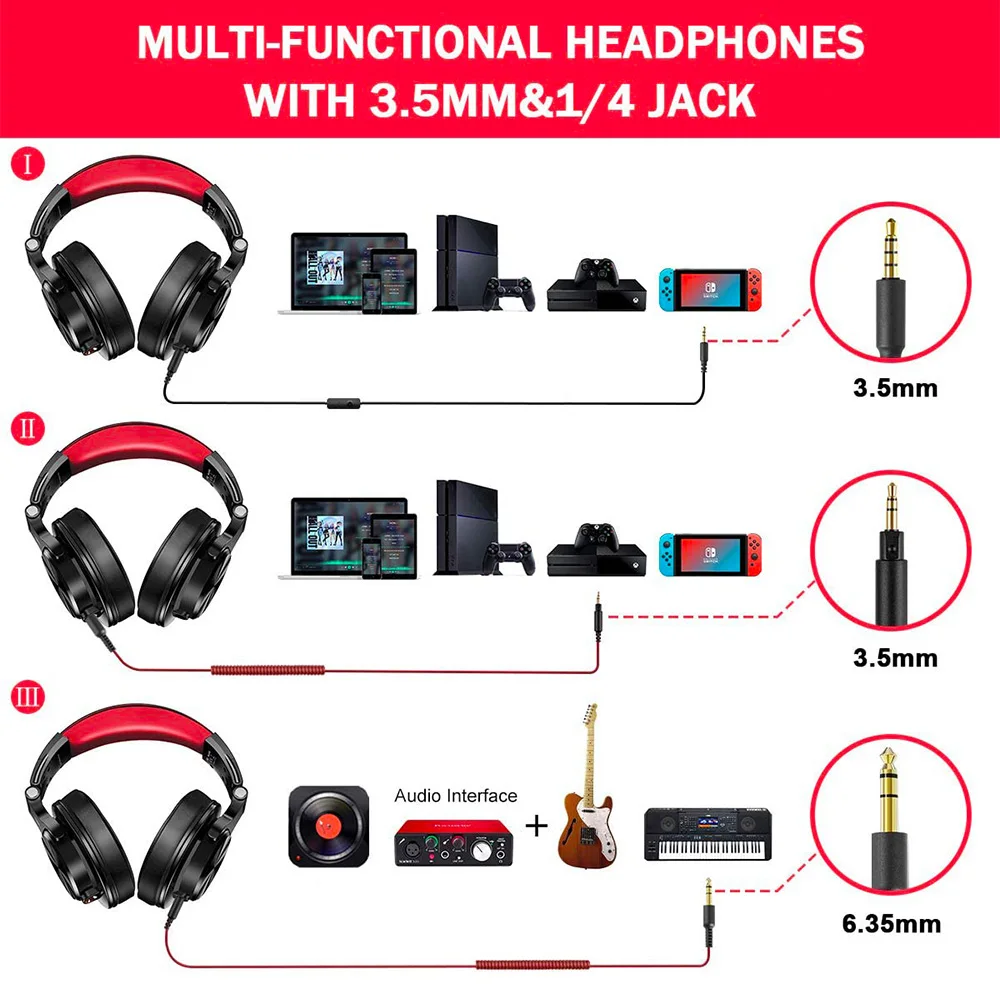 Oneodio com fio sobre a orelha fone de ouvido com microfone estúdio dj fones de ouvido monitor profissional gravação & mixing fone de ouvido para jogos
