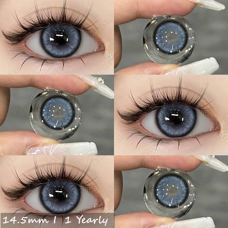 EYESHARE 1 คู่สีคอนแทคเลนส์สําหรับตาสีน้ําตาลธรรมชาติคอนแทคเลนส์ตาสีฟ้าเกาหลีสีเทารายชื่อสีเขียวนักเรียน