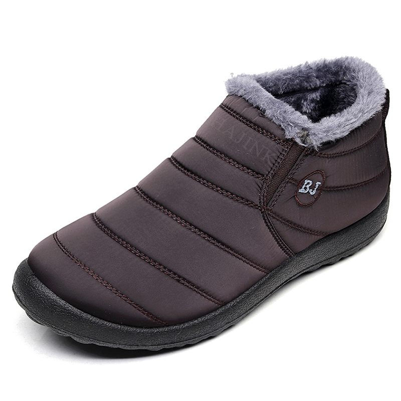 Botas de nieve sin cordones para mujer, Botines impermeables, color negro, invierno, 2023