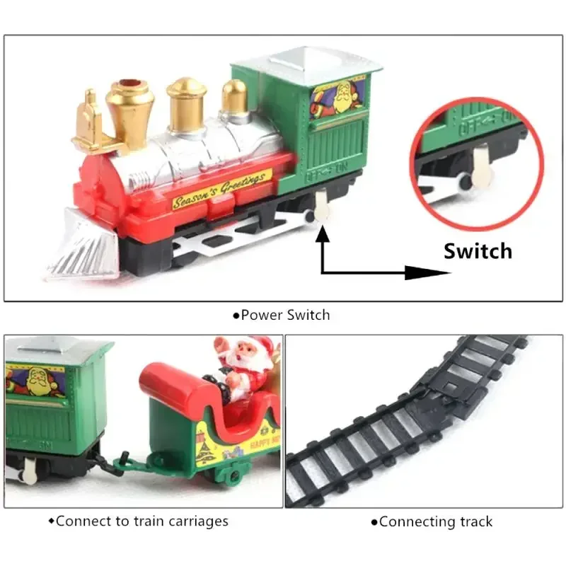 Ensemble de Train de noël à assembler des voies ferrées, jouets décoratifs, arbre de noël, cadeau de Train, jouet pour enfants, cadeau de fête d'anniversaire, de noël