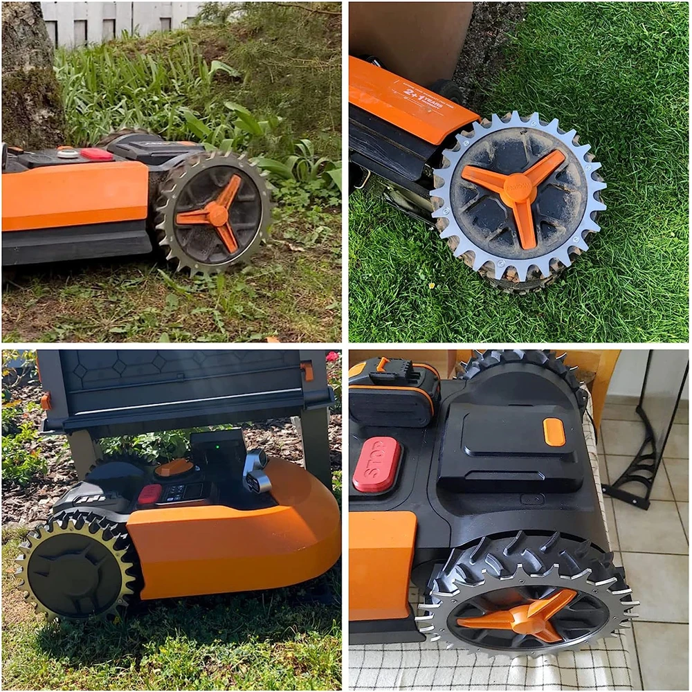 Robotic Mower Traction Improved Auxiliary Wheels Robotic Spikes For Worx Landroid S M Robot Lawn Mower Traction Wheel Accssries
