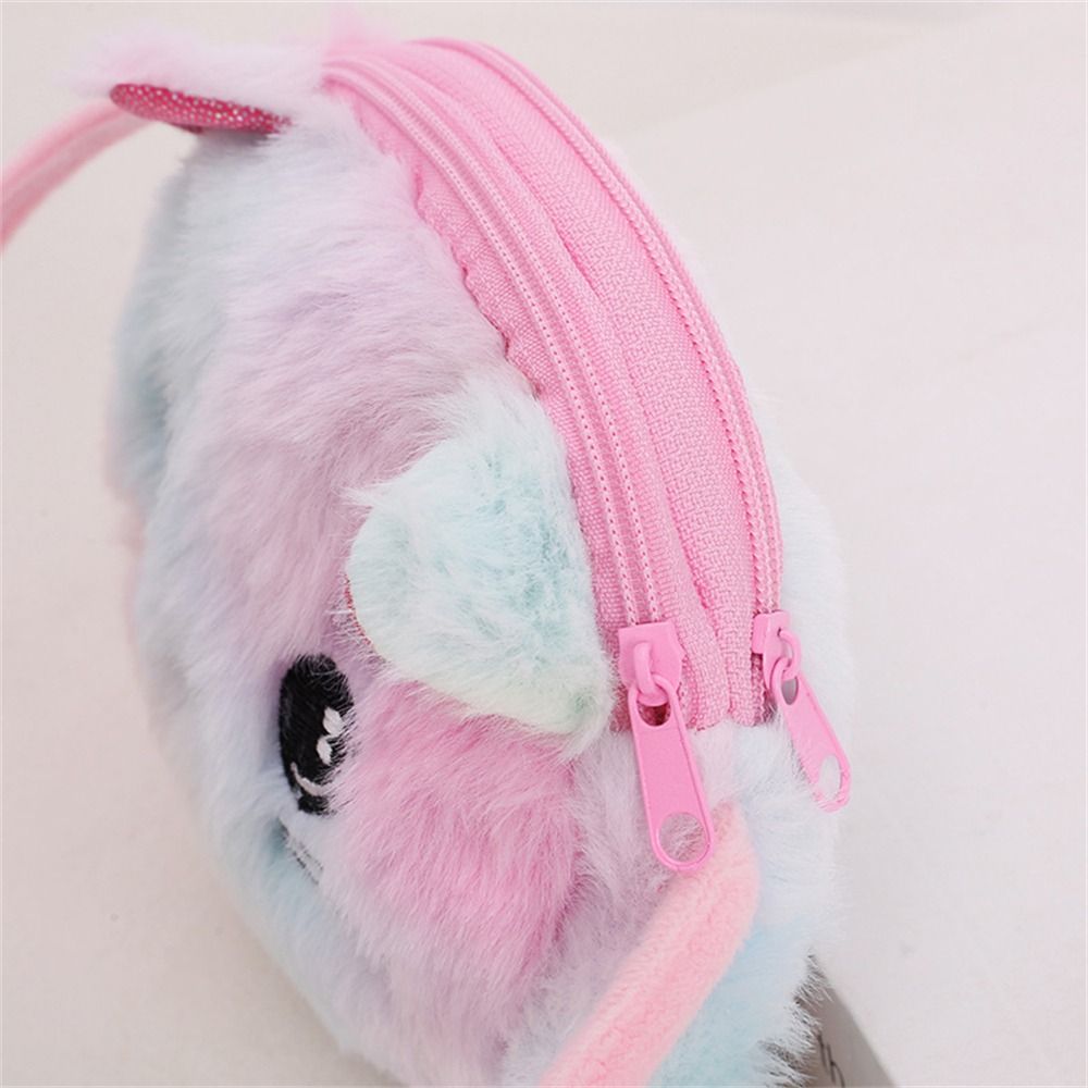 Rainbow Color Cat Messenger Shoulder Bag para crianças, mini bolsos adoráveis, bonecas de pelúcia, bolsas macias, presente para meninas