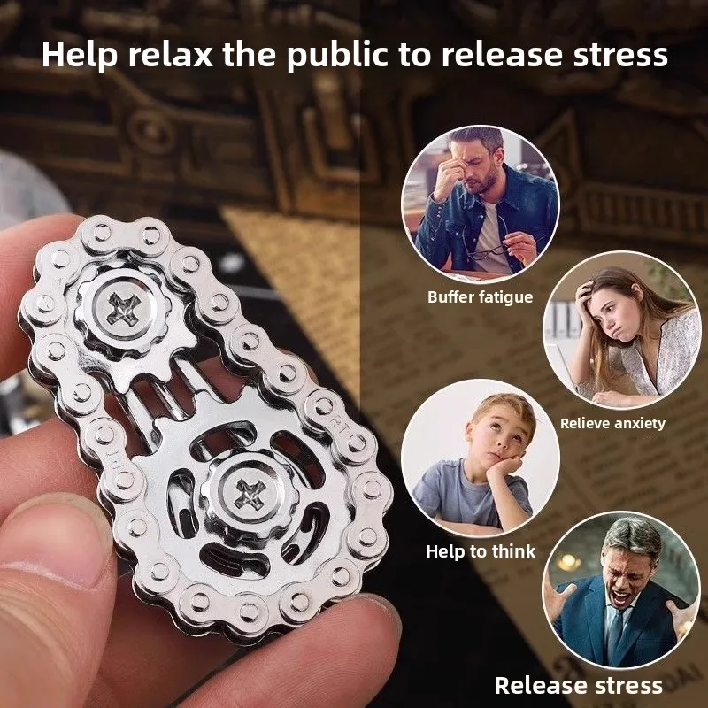 โลหะ Fidget Spinner โต๊ะทํางานของเล่นความเครียดบรรเทา Gears Hand Spinner สําหรับผู้ใหญ่ตกแต่งโต๊ะตกแต่งบ้านบรรเทาความเครียดผ่อนคลาย
