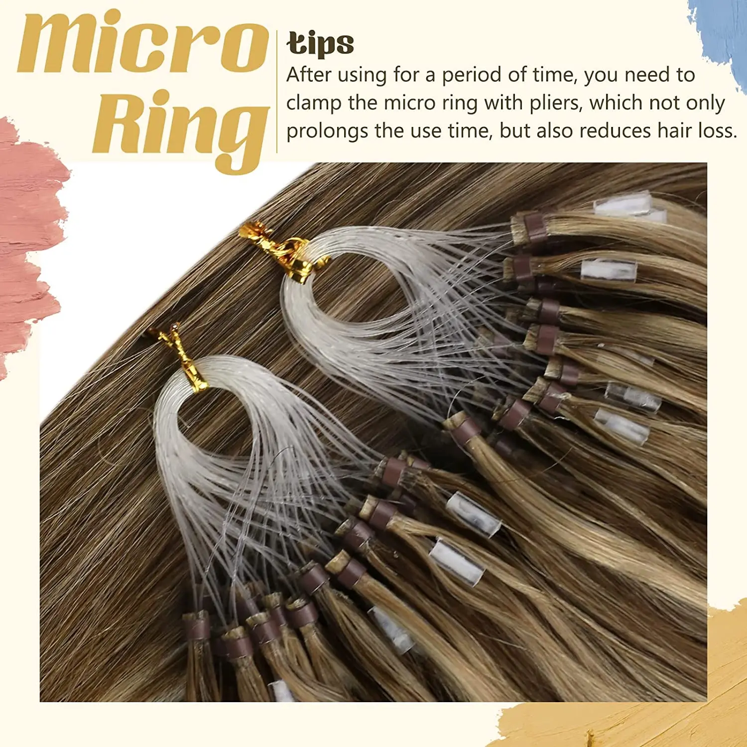 VeSunny Remy Micro Vòng Tóc Phần Mở Rộng Micro Hạt Tóc Mềm Mượt Micro Vòng Tóc 1G/Dây 50G
