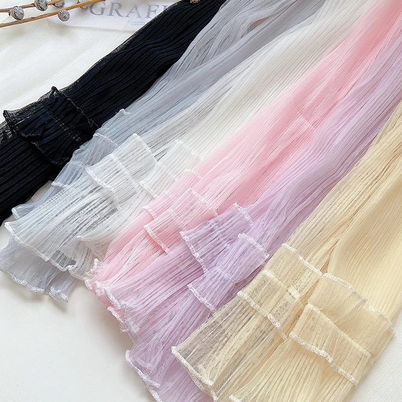 夏ロング指なし手袋女性日焼け止め袖手袋女性薄型レースメッシュアームスリーブ日焼け止め Uv 通気性ミトン