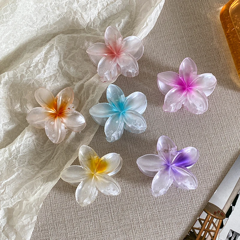 AISHG moda mujer flor pinzas para el cabello gradiente hawaiano pinzas para el cabello vacaciones estilo playa horquillas accesorios para el cabello
