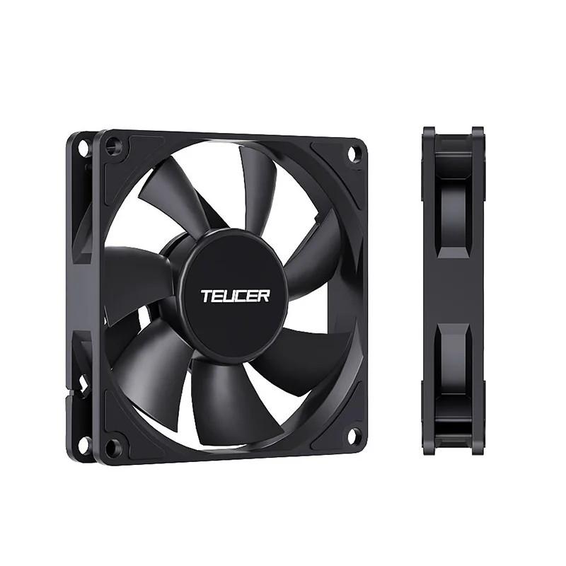 Teucer UT-8015 8 cm Gehäuselüfter, schlank, 15 mm Dicke, 12 V/4 Pin, PWM-Hydrauliklager, 1200–3000 U/min, PC-Gehäuse-Kühlventilator