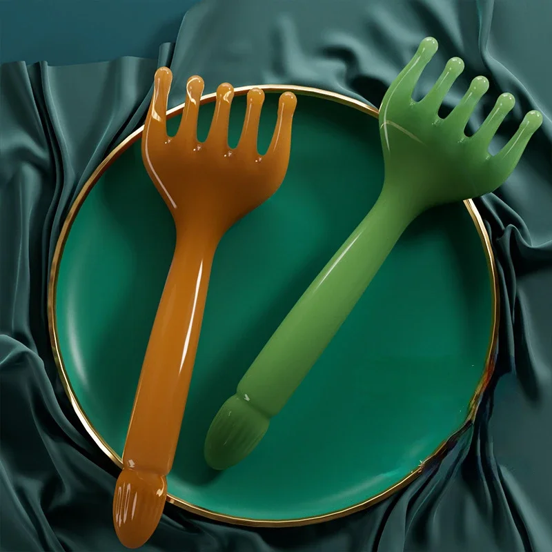 เรซิ่น 5-Claw หัวนวดสําหรับ Body HEAD Massager หนังศีรษะ Gua Sha สําหรับคอขานวด Scraping Stick น้ําเหลืองนวดเครื่องมือ