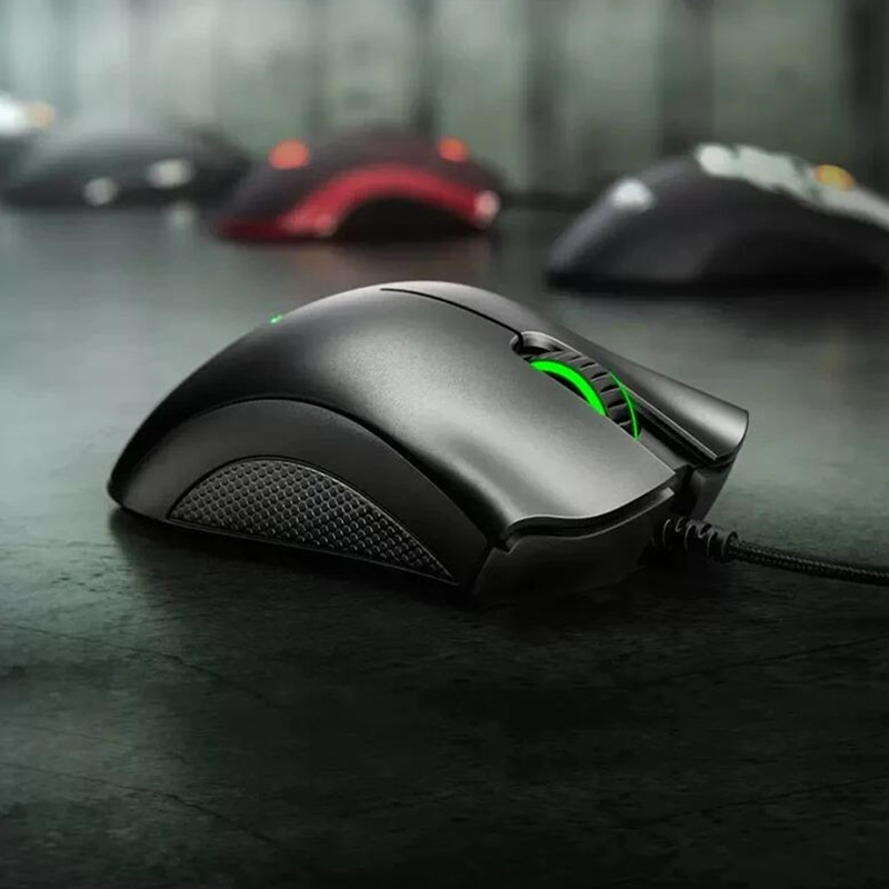 Razer-ratón con cable DeathAdder Essential para juegos, dispositivo con 5 botones independientes para ordenador portátil y PC, 6400DPI