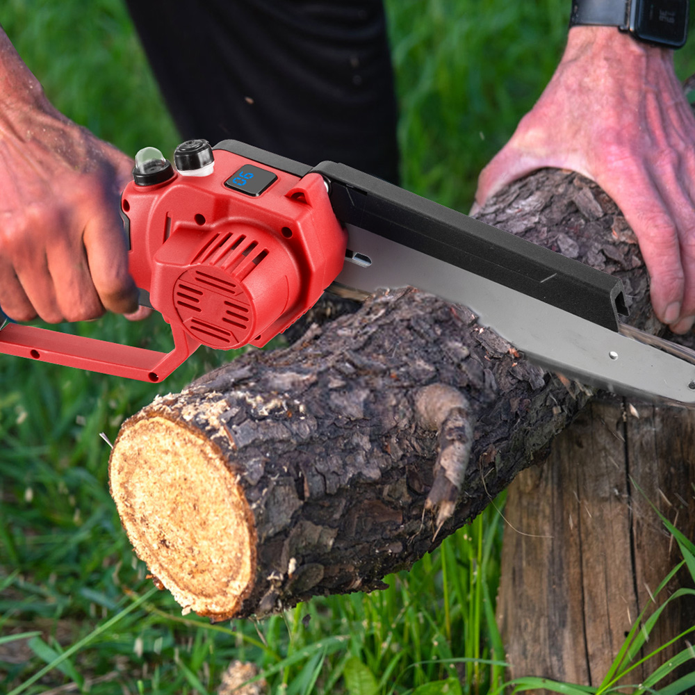 ONEVAN 4500W Borstelloze Elektrische Kettingzaag Draadloze Oplaadbare Handheld Snijden Hout & Pijp Power Tool Voor Makita 18V Batterij pin