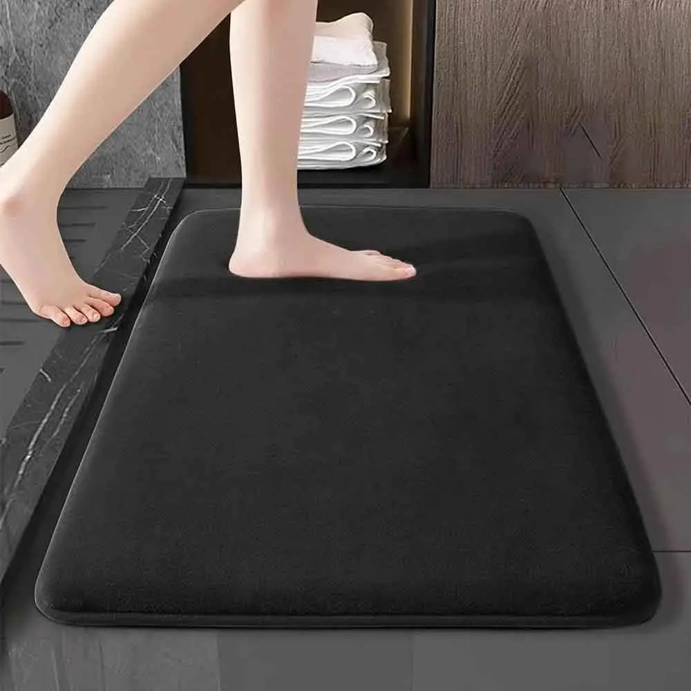 Alfombra de puerta de terciopelo antideslizante para baño, suelo súper absorbente de 60x90cm, seca rápidamente, suave, lavable a máquina, decoración del hogar 2025