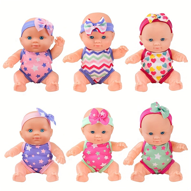 Mini silicone reborn bonecas realista sorridente bebê recém-nascido boneca simulação bebê vestir-se boneca de borracha macia para meninas presente da criança