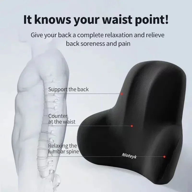Cojín Lumbar de espuma viscoelástica para sillas de juegos de oficina y soporte de cintura posparto almohada multifuncional para aliviar el dolor