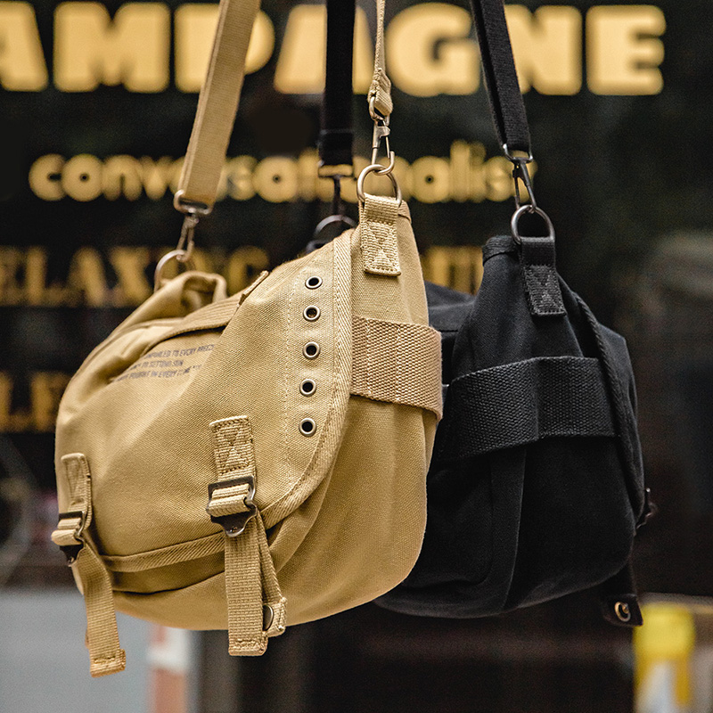 マデン-男性用の文字が入ったキャンバスクロスオーバーバッグ,ショルダーストラップ付き,エッセンシャルウエストメッセンジャー,ヴィンテージデザイン,m1961