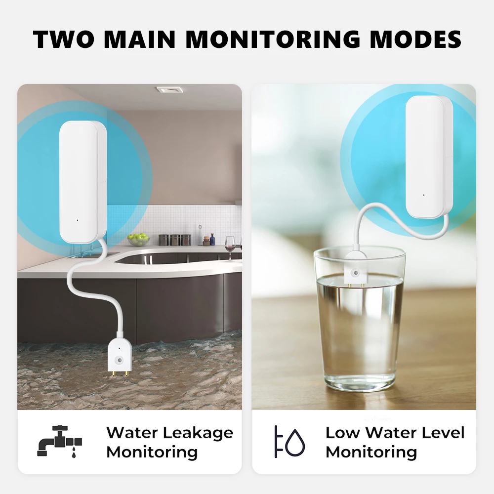 Tuya wifi/zigbee sensor de nível de água alarme de vazamento detector de vazamento de inundação vida inteligente app alerta de água alarme de transbordamento casa