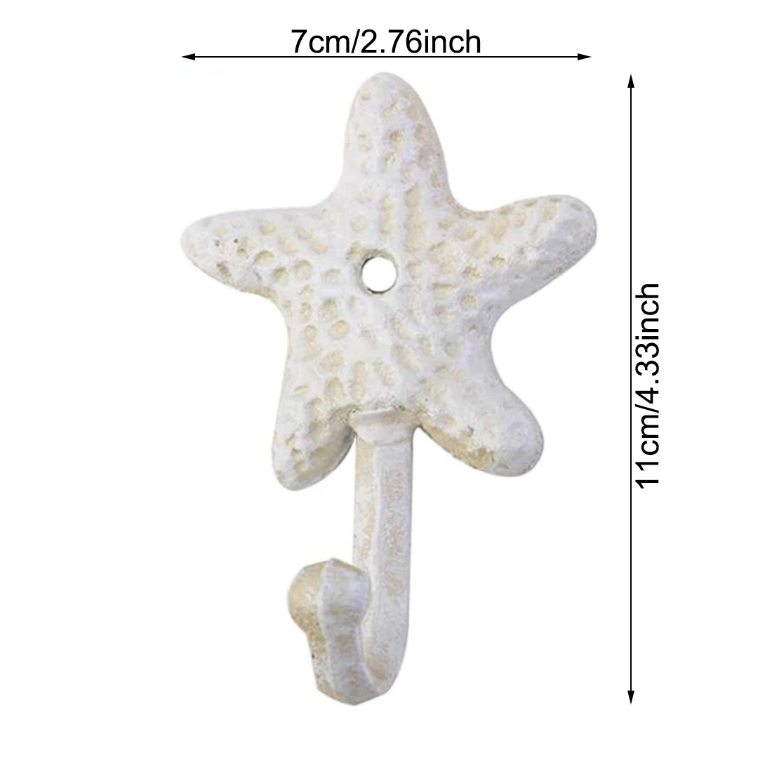 Starfish Cast Iron Decorative Wall Hooks Coats Aprons Hats Towels Hooks Beach Ocean Theme Chic Metal Hooks