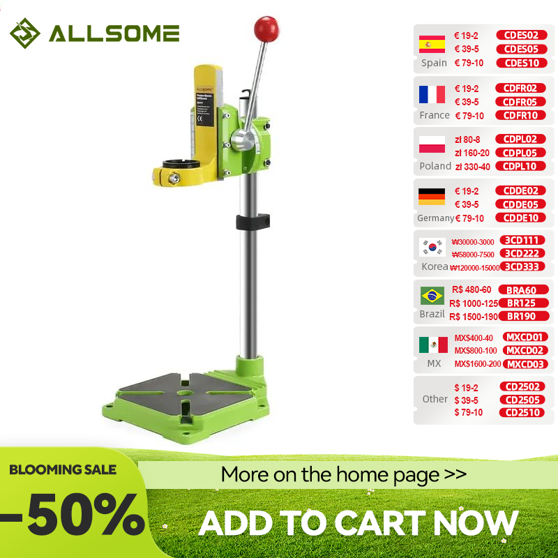 ALLSOME MINIQ BG6117 стенд для сверла/Пресс мини-держатель для электрической дрели 90 градусов вращающийся зажим для верстака с фиксированной рамой