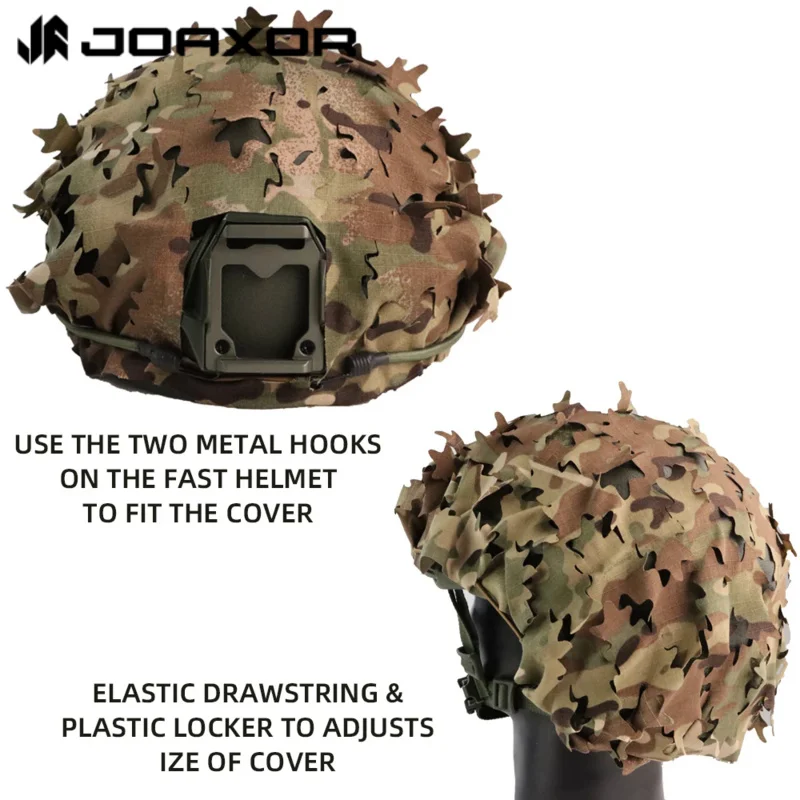 JOAXOR หมวกกันน็อคยุทธวิธี Breathable ตาข่าย Camo Camouflage หมวกกันน็อกเหมาะสําหรับยุทธวิธีทหารเกียร์ COMBAT Fast HELMET