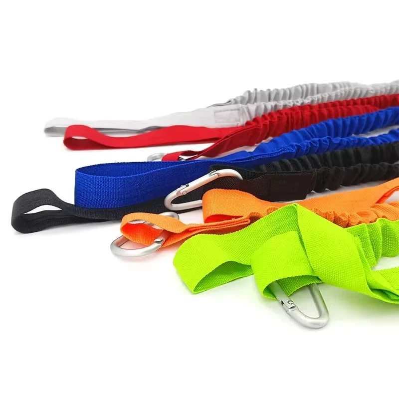 1PC Adjustable Elastic Kayak Paddle Leash - Coiled Lanyard Cord with Safety Hook for Boat & Pole (Boat Accessories)