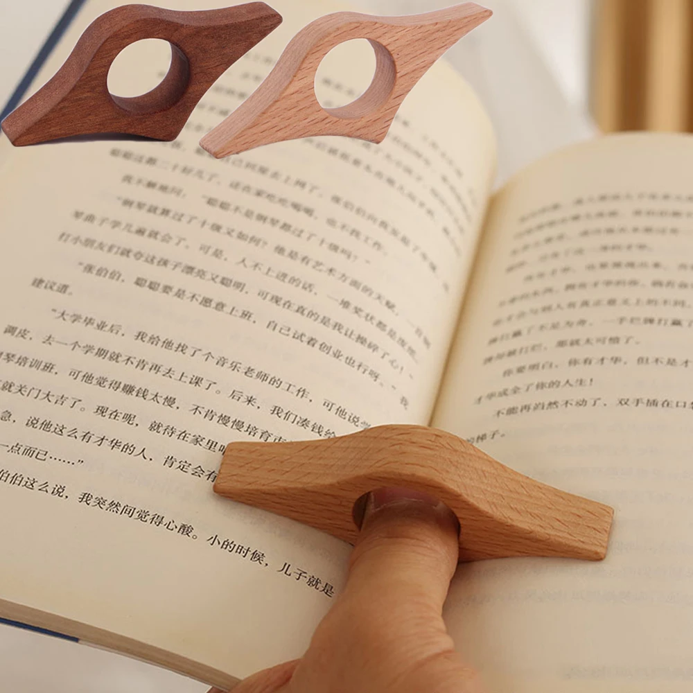 Supporto per libro per pollice Supporto per pagina di libro in legno creativo Comodo espansore per libri Robusto aiuto per la lettura Forniture scolastiche in legno all'ingrosso