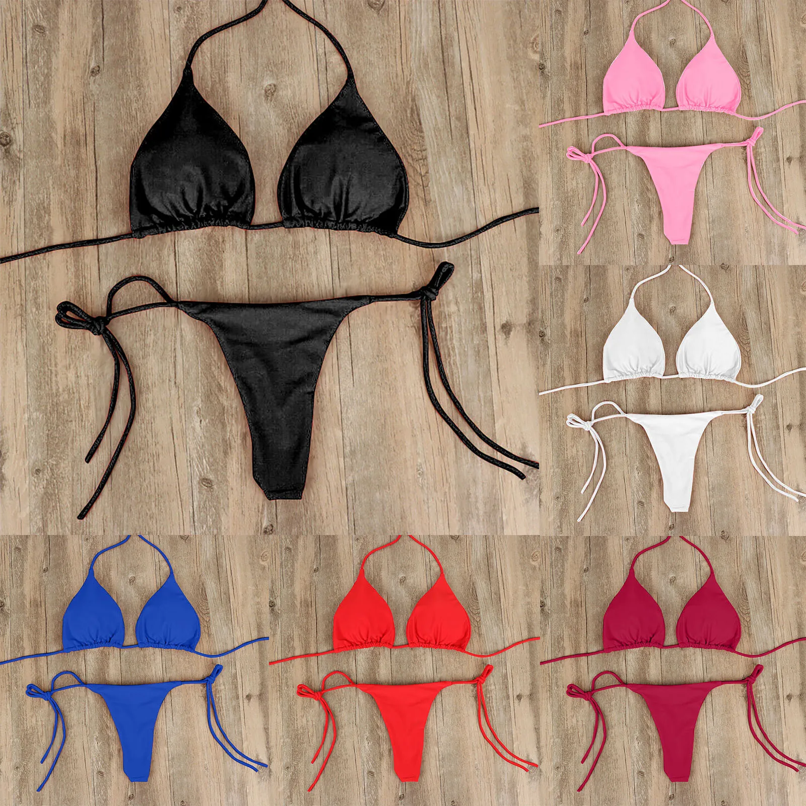 Maillot de bain d'été femmes Sexy Bikini ensemble push-up rembourré soutien-gorge string deux pièces maillots de bain maillots de bain maillot de bain femme sexy maillots de bain